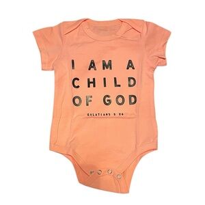 Child of God Onesie | Peach Baby Bodysuit | 9 Months |‎ NEW
